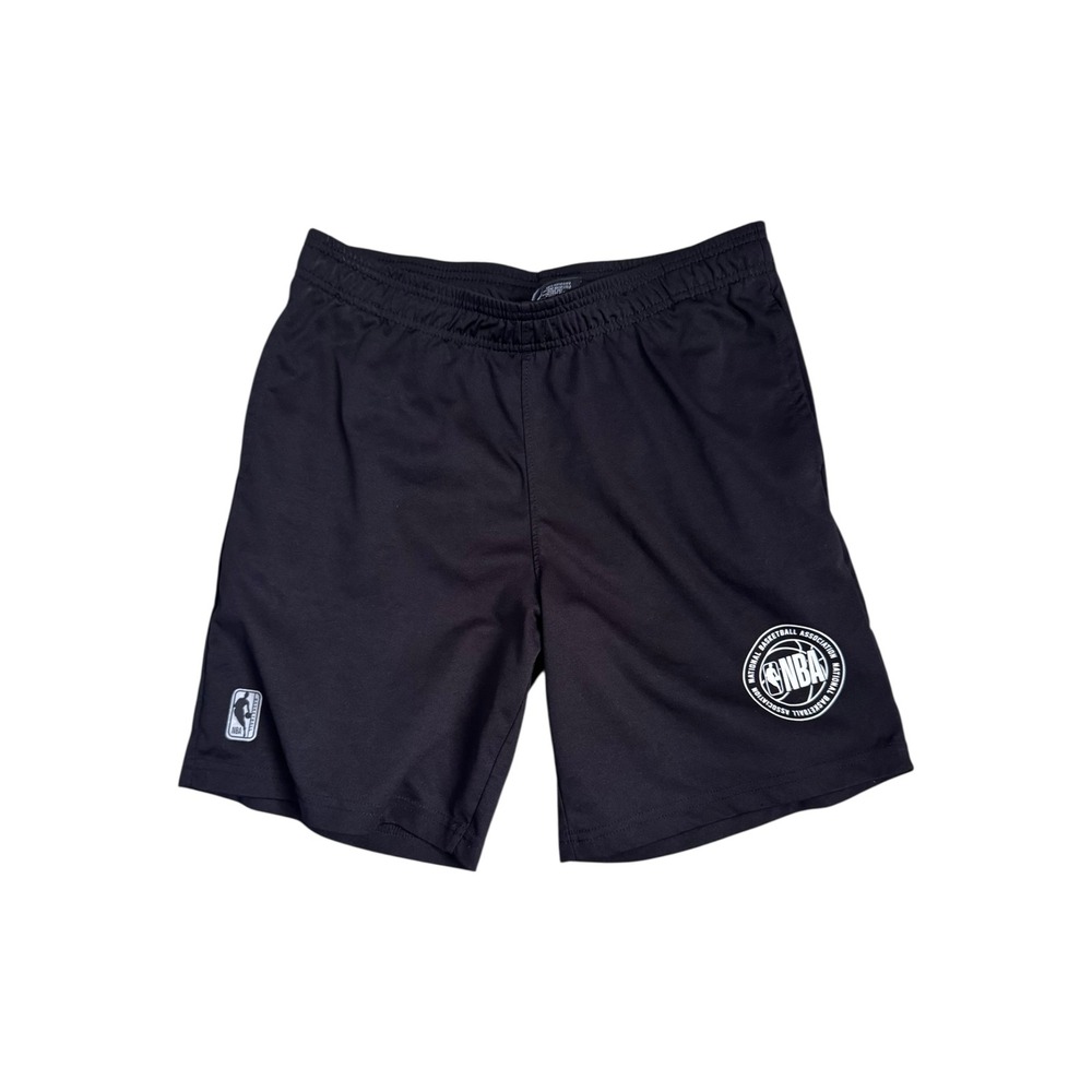 NBA Boys Athletic Basketball‎ Shorts Black Logo Size 14-16